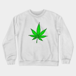 Simple Detailed Weed Leaf Crewneck Sweatshirt